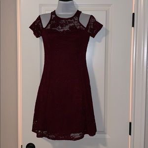 Material girl maroon lace dress, size M
